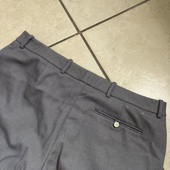 Calvin Klein Womens Gray Micro-Dot Modern Fit Straight Leg Trouser Pants Size 12 - Picture 8 of 9